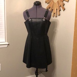 Vegan leather dress with POCKETS